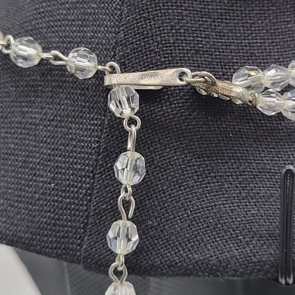 Japan Marked Womens Two Strand Aurora Borealis Beaded Fashion Necklace 14 in - Picture 5 of 7